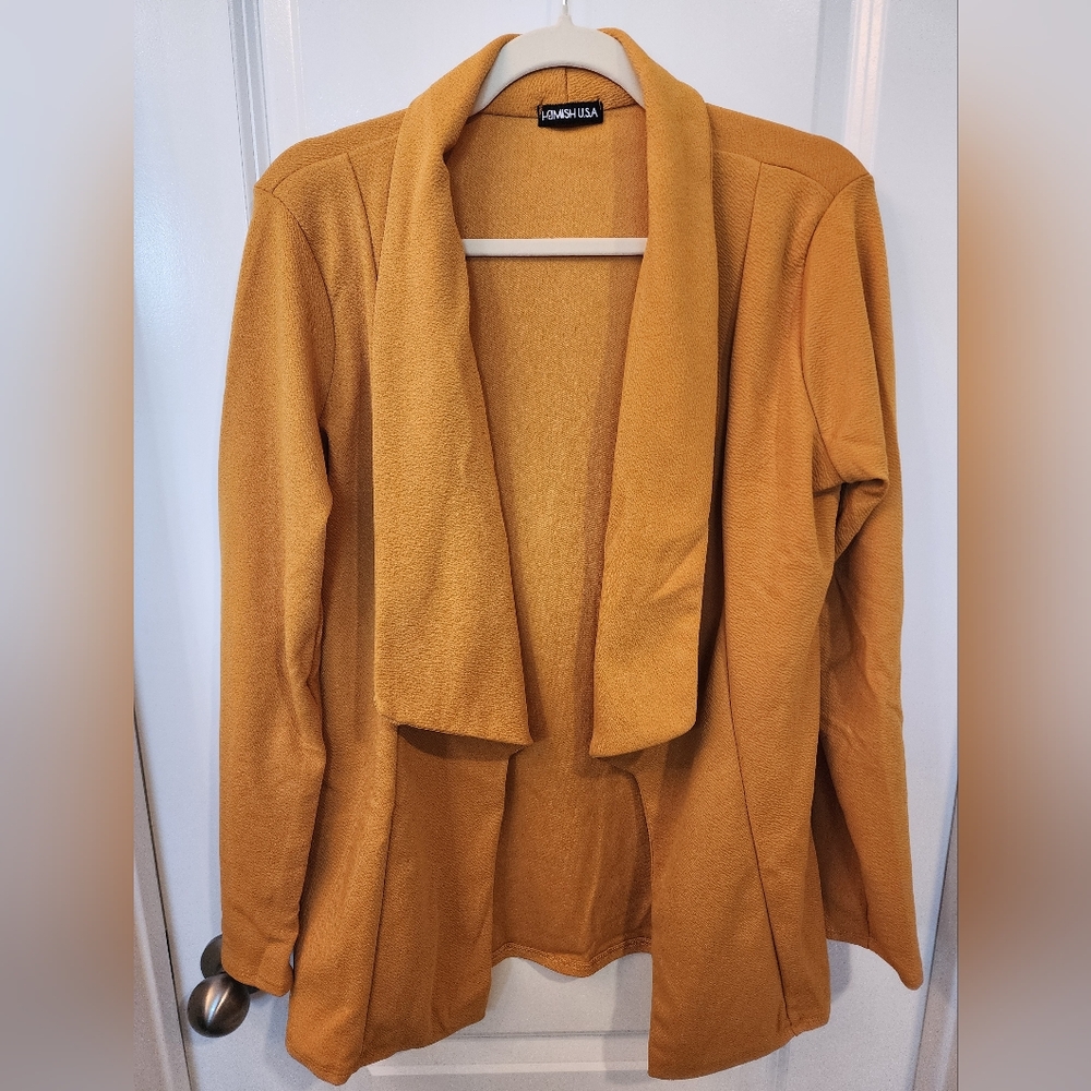 Heimish Mustard Open Front‎ Cardigan Medium NWOT